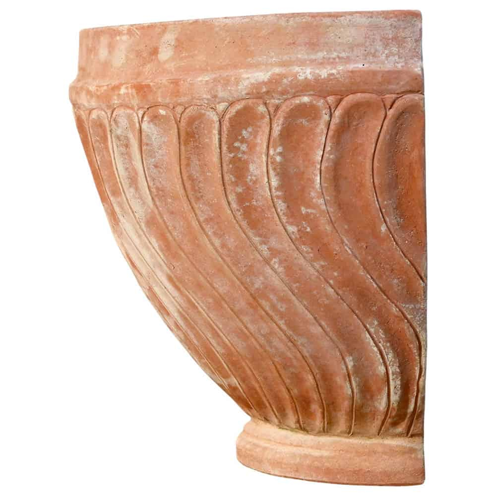 Preview: Grand pot mural en terre cuite d’Impruneta – jardinière murale artisanale et résistante au gel