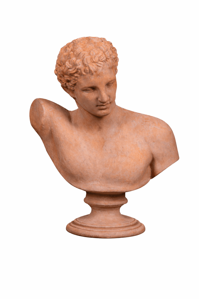 Buste d’Hermès en terre cuite d’Impruneta – Sculpture décorative classique