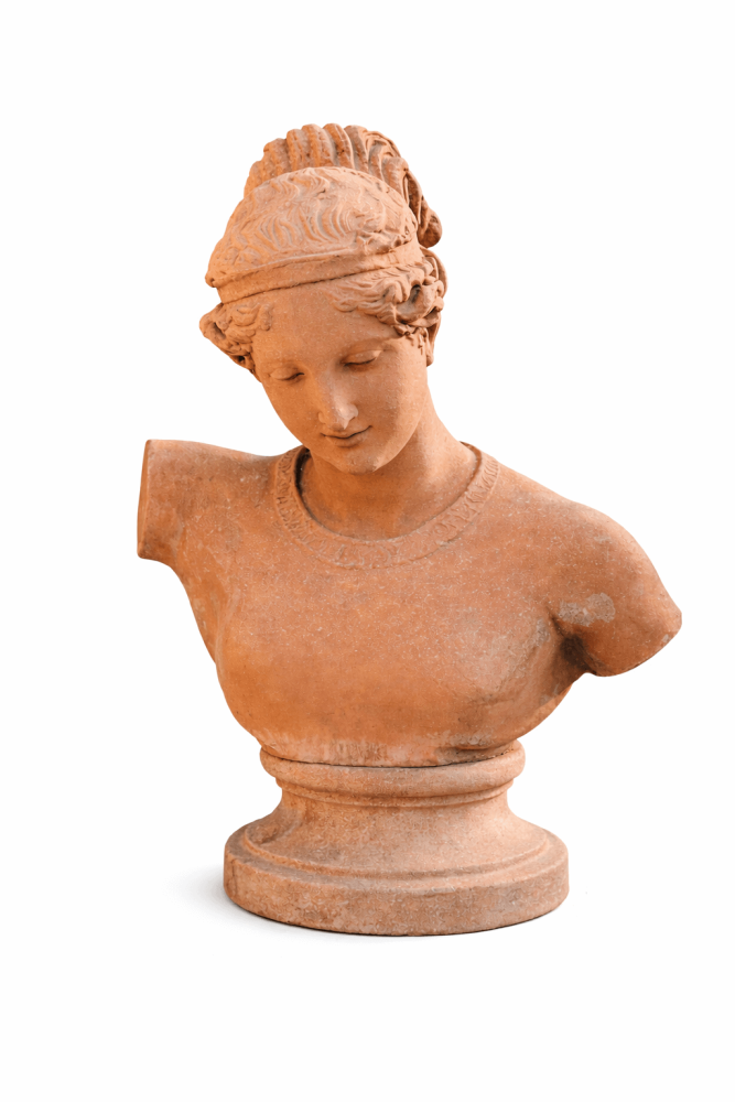 Buste classique de Hébé en terre cuite d’Impruneta – d’après Antonio Canova