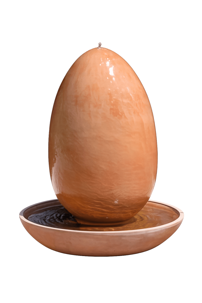 UOVO – design contemporain en terre cuite d’Impruneta avec fonction fontaine