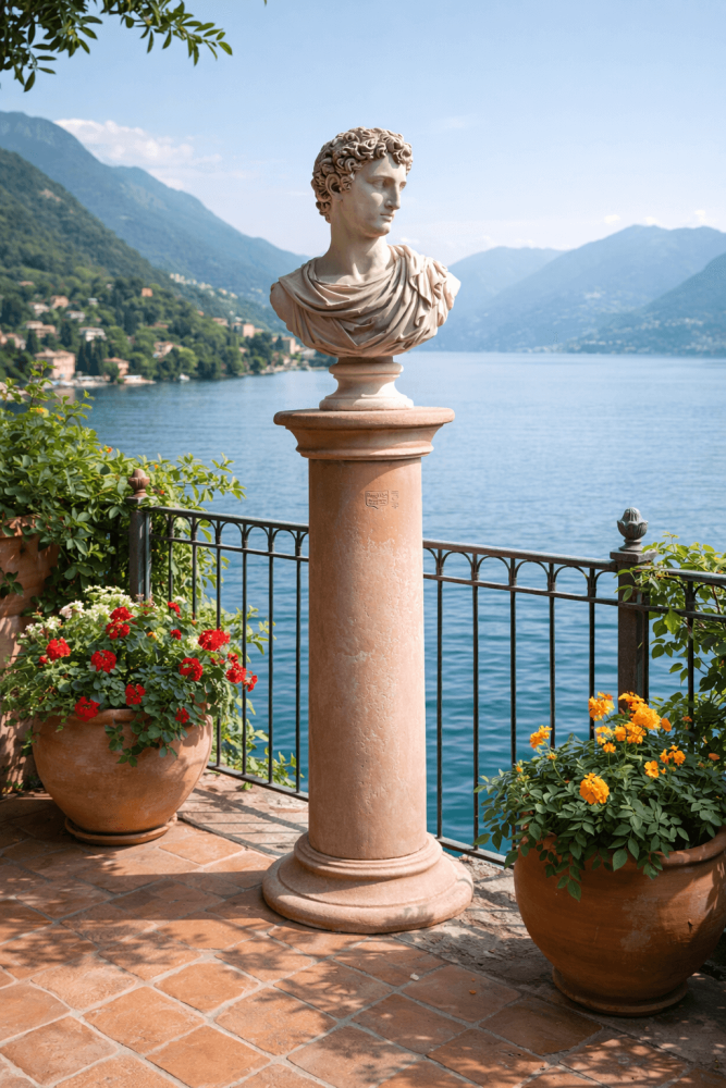 Colonne en terre cuite d’Impruneta avec chapiteau lisse