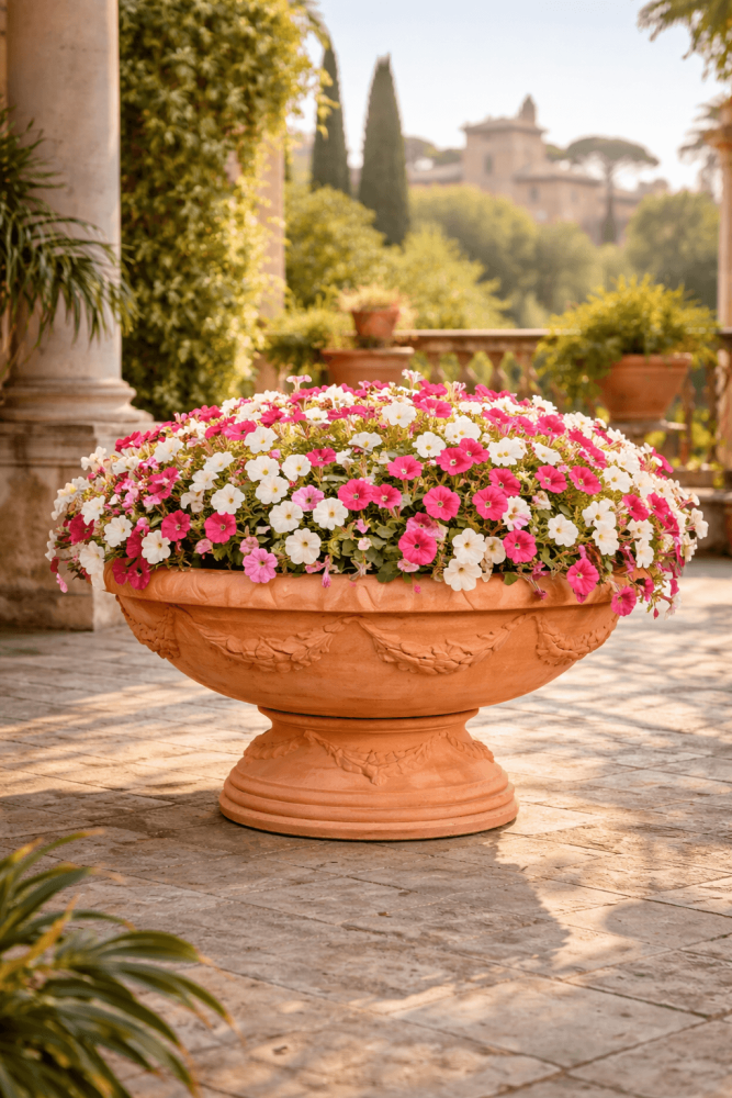 Grande coupe en terre cuite Impruneta avec socle