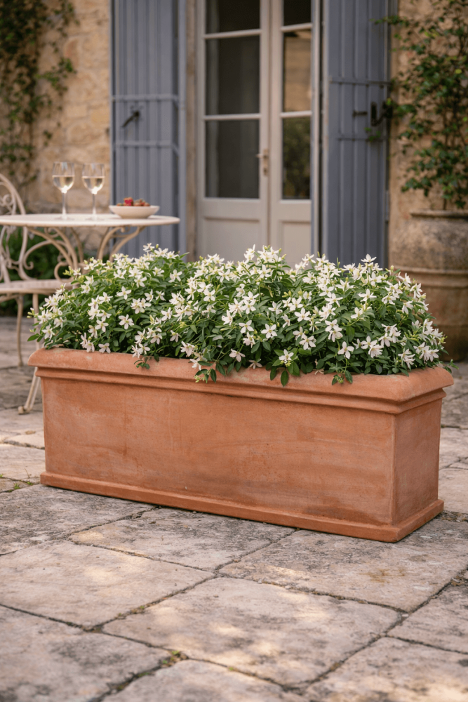 Grand bac rectangulaire classique en terre cuite d’Impruneta