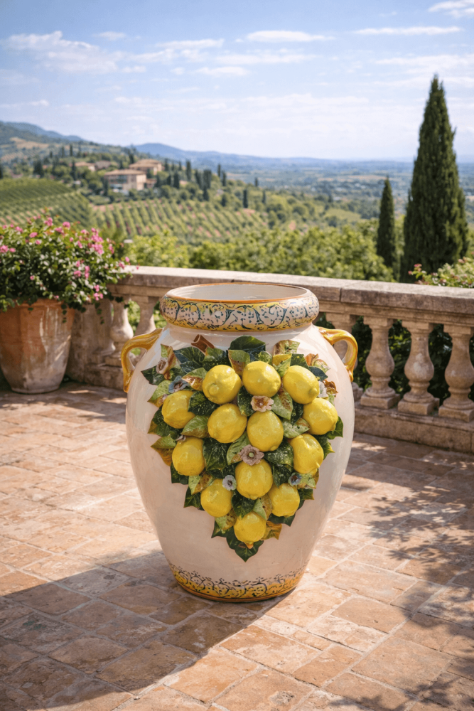 Preview: Jarre en céramique toscane aux citrons en relief