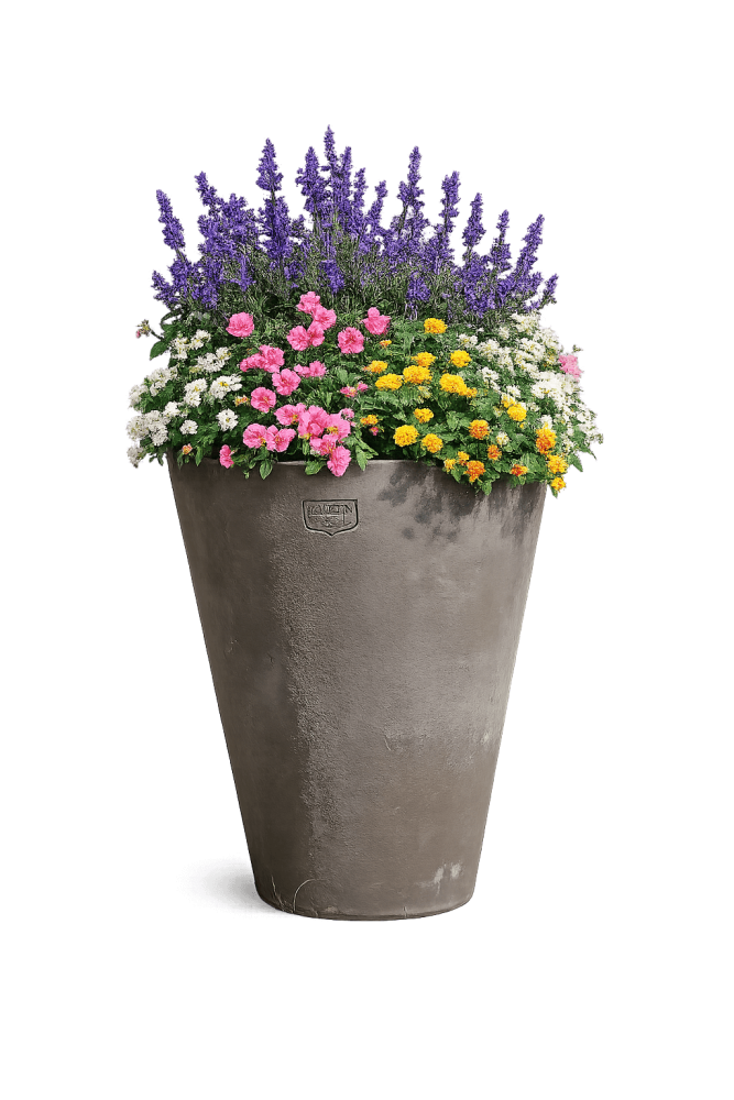 Pot en terracotta gris haut et classique en argile d’Impruneta – Pot de plantation artisanal Poggi Ugo