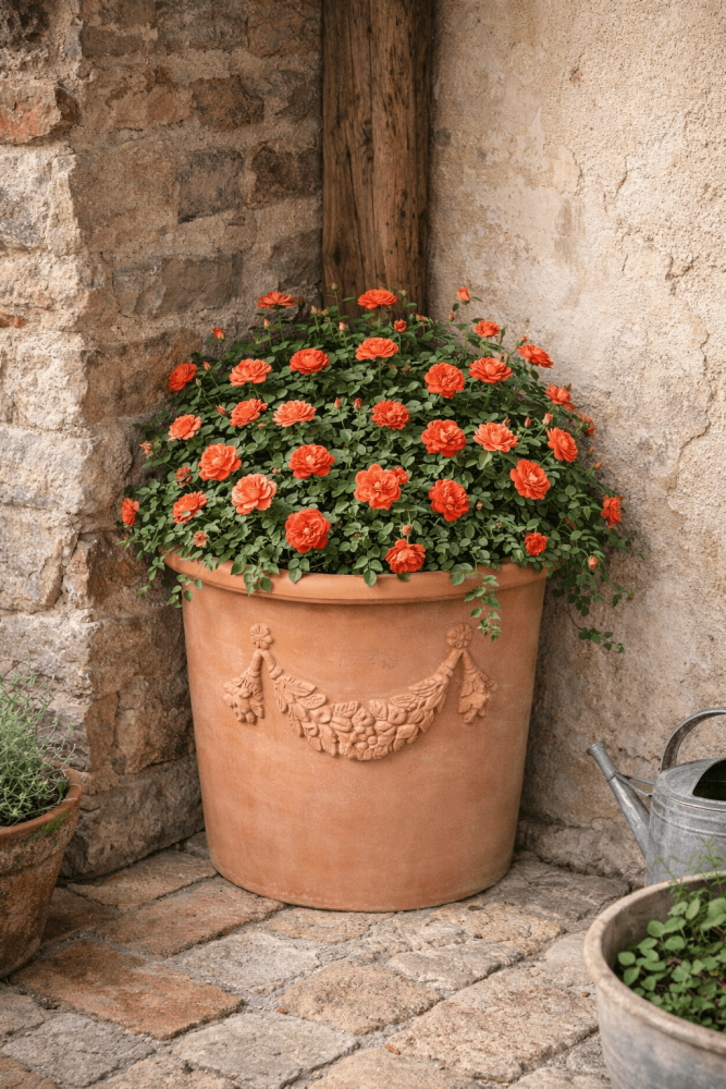 Angoliera festonata – pot mural d’angle classique en terre cuite d’Impruneta