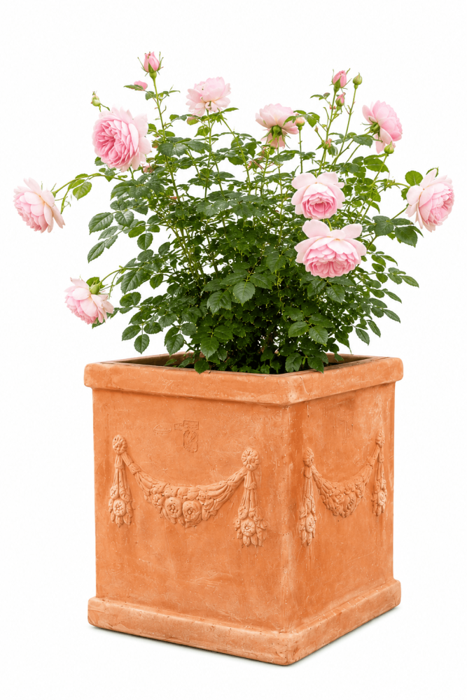 Jardinière Feston 29 × 29 cm en terre cuite d’Impruneta