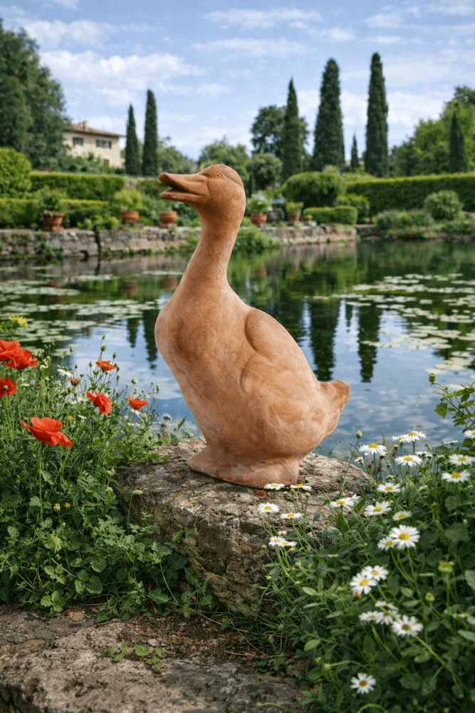 ANATRA – Canard en terre cuite d’Impruneta authentique pour le jardin