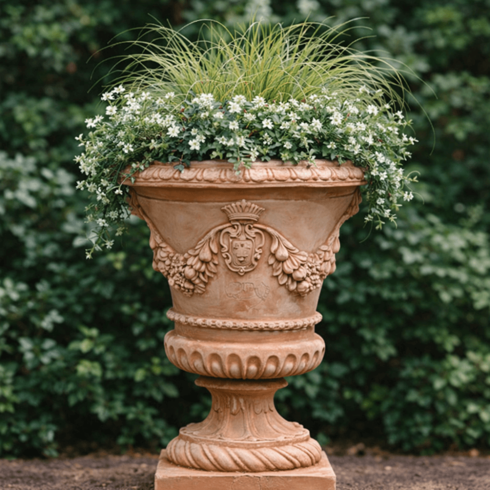 Alzata avec blason des Médicis – Grand vase Médicis classique pour jardin