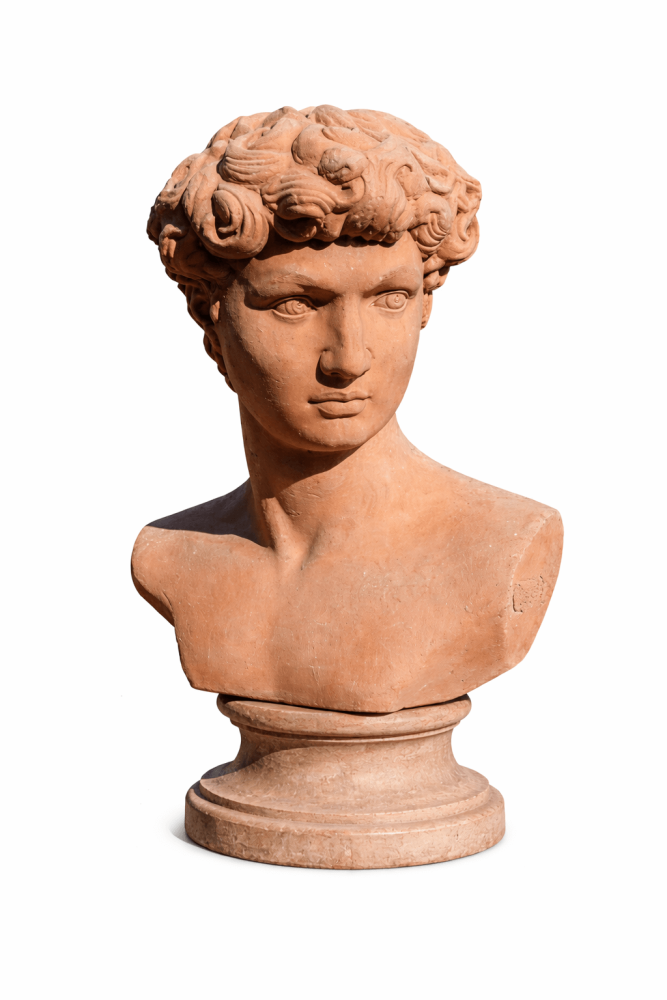 Buste en terre cuite d’Impruneta représentant David – icône de la Renaissance