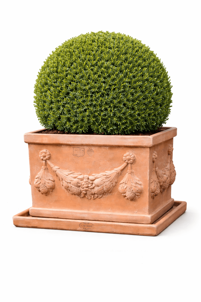Dessous de pots carré en terracotta Impruneta