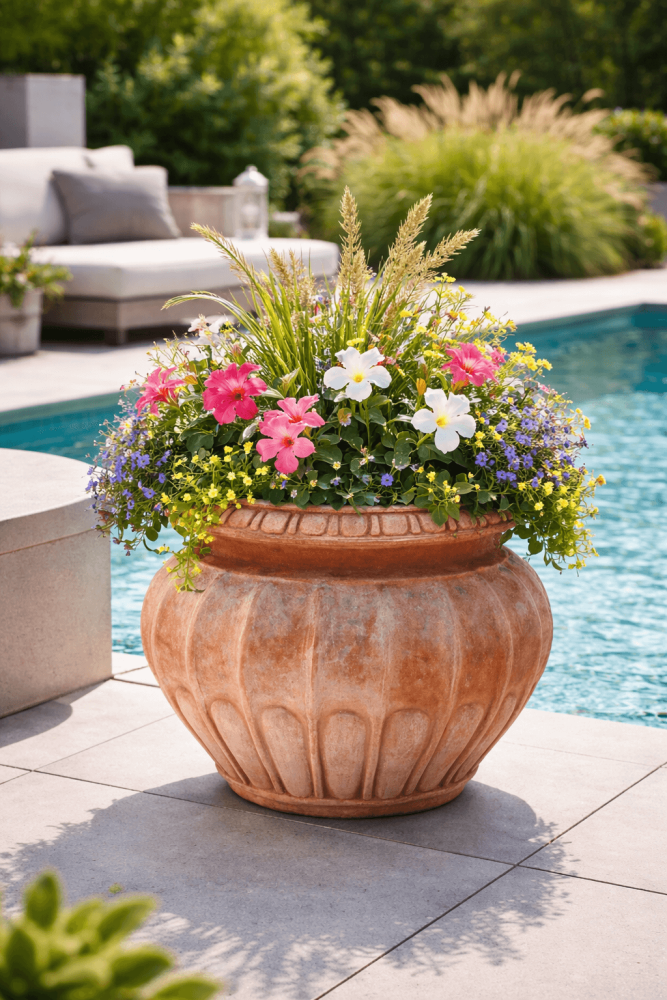 Pot en terre cuite toscan au design antique