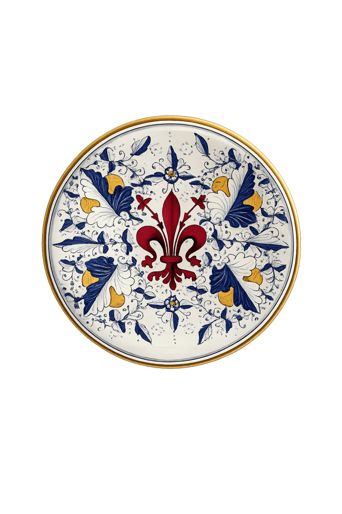Assiette décorative toscane peinte à la main – artisanat italien d’exception