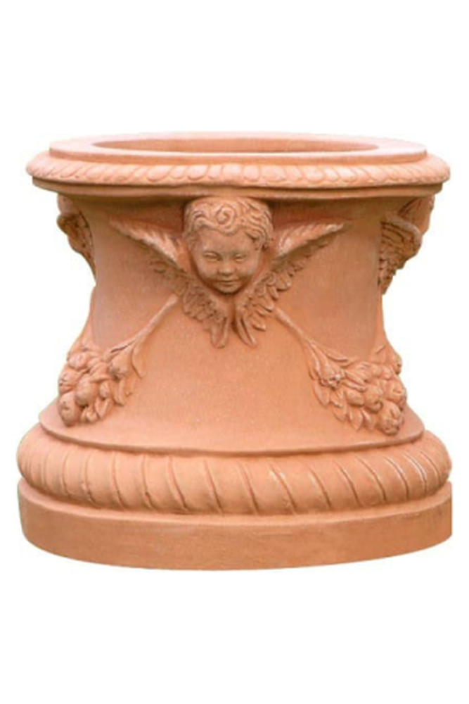 Colonne décorative avec anges en terre cuite d’Impruneta