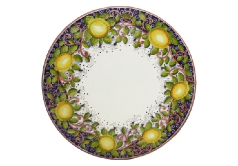 Table de jardin exclusive en pierre de lave – majolique peinte à la main de Deruta