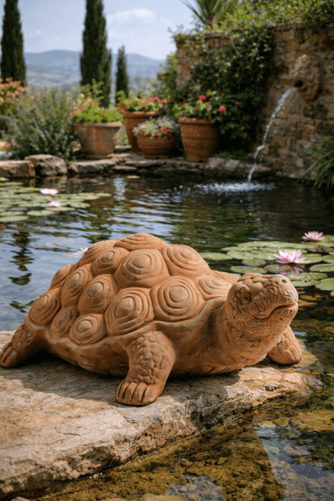 Tartaruga – sculpture de tortue en terre cuite d’Impruneta pour le jardin